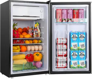 3.2 Cu.Ft Mini Fridge with Freezer - Single Door Compact Refrigerator, Adjustable Thermostat, Large Capacity, Reversible Door for Bedrooms, Offices