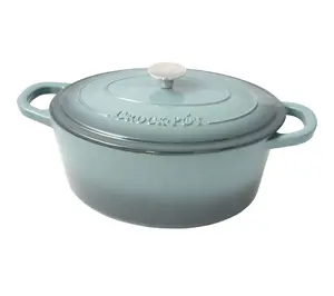 Crock Pot Artisan 7qt Enameled Cast Iron DutchOven Oval Slate