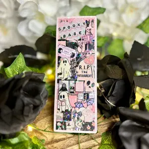 Pink Collage Spooky Season Bookmark