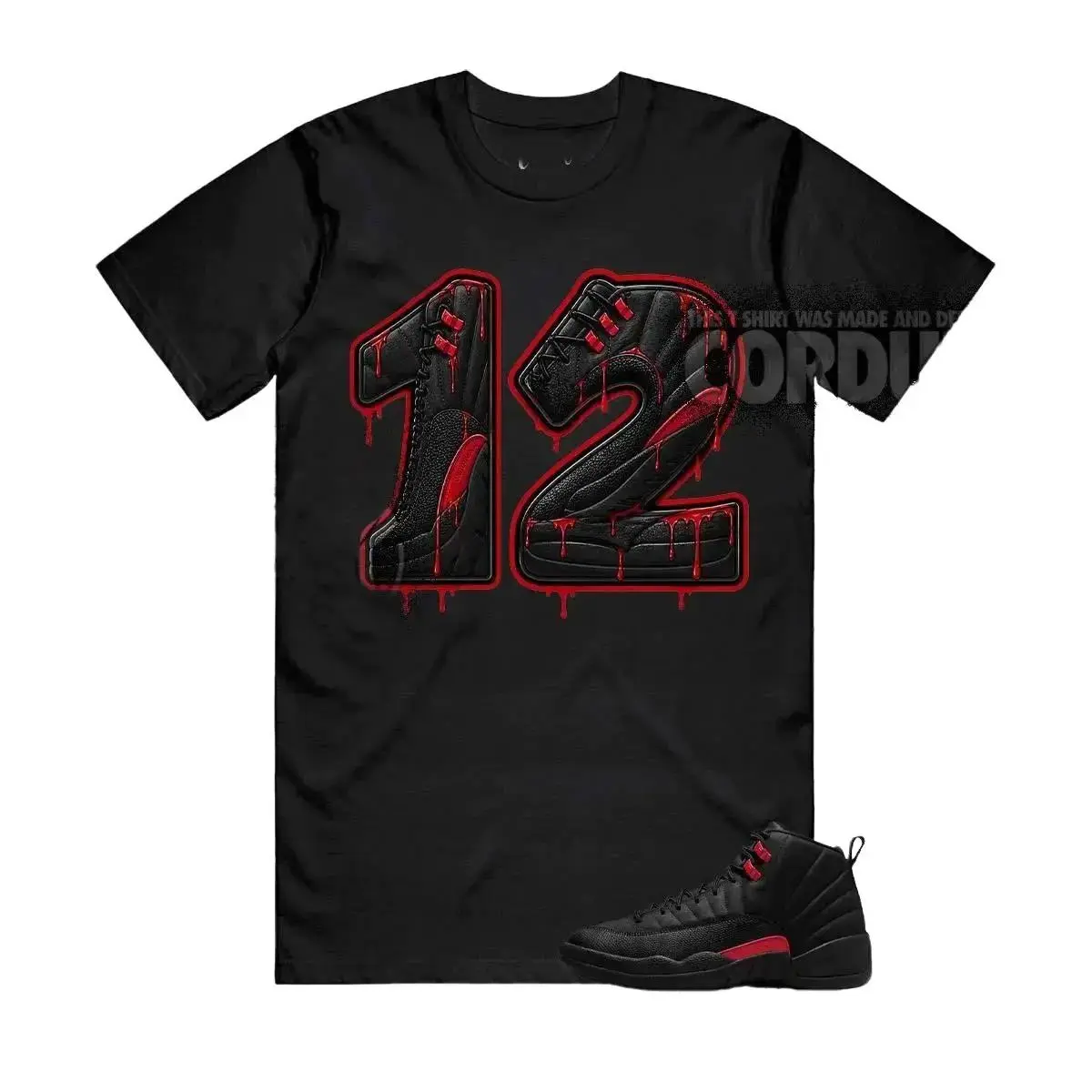 AJ12 Bloodline Varsity Red Matching Shirt, Number 12 Graphic Tee, Rap HipHop Unisex T-Shirt, Gift For Women and Men, Best Gift