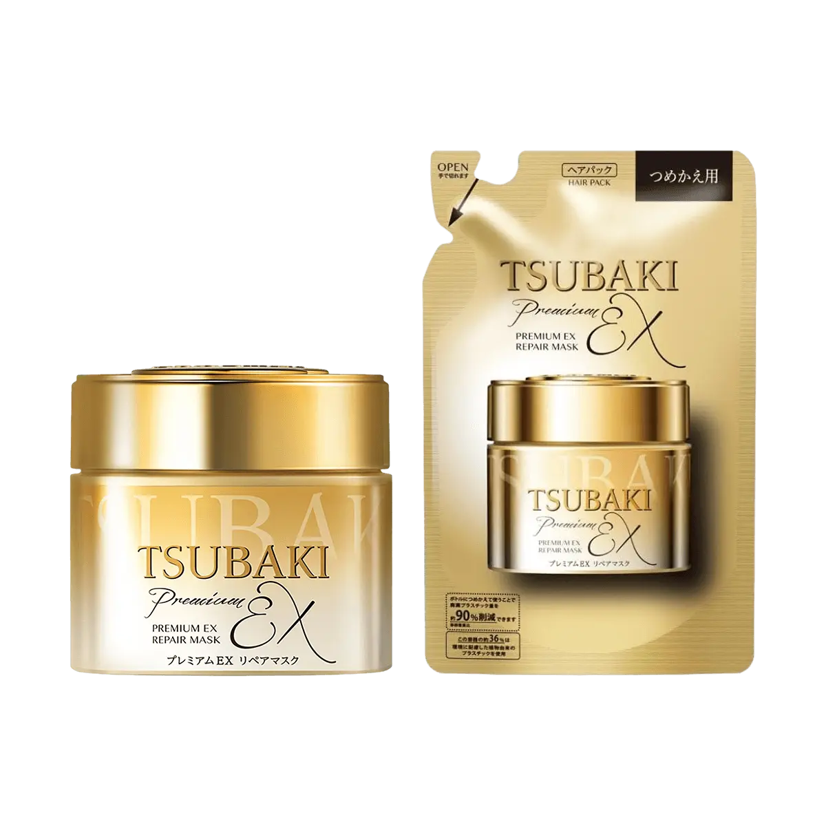 FineToday TSUBAKI Christmas Set, Shampoo and Conditioner Full Size and Refill Set, Suitable for various hair types, Nourishing and Moisturizing