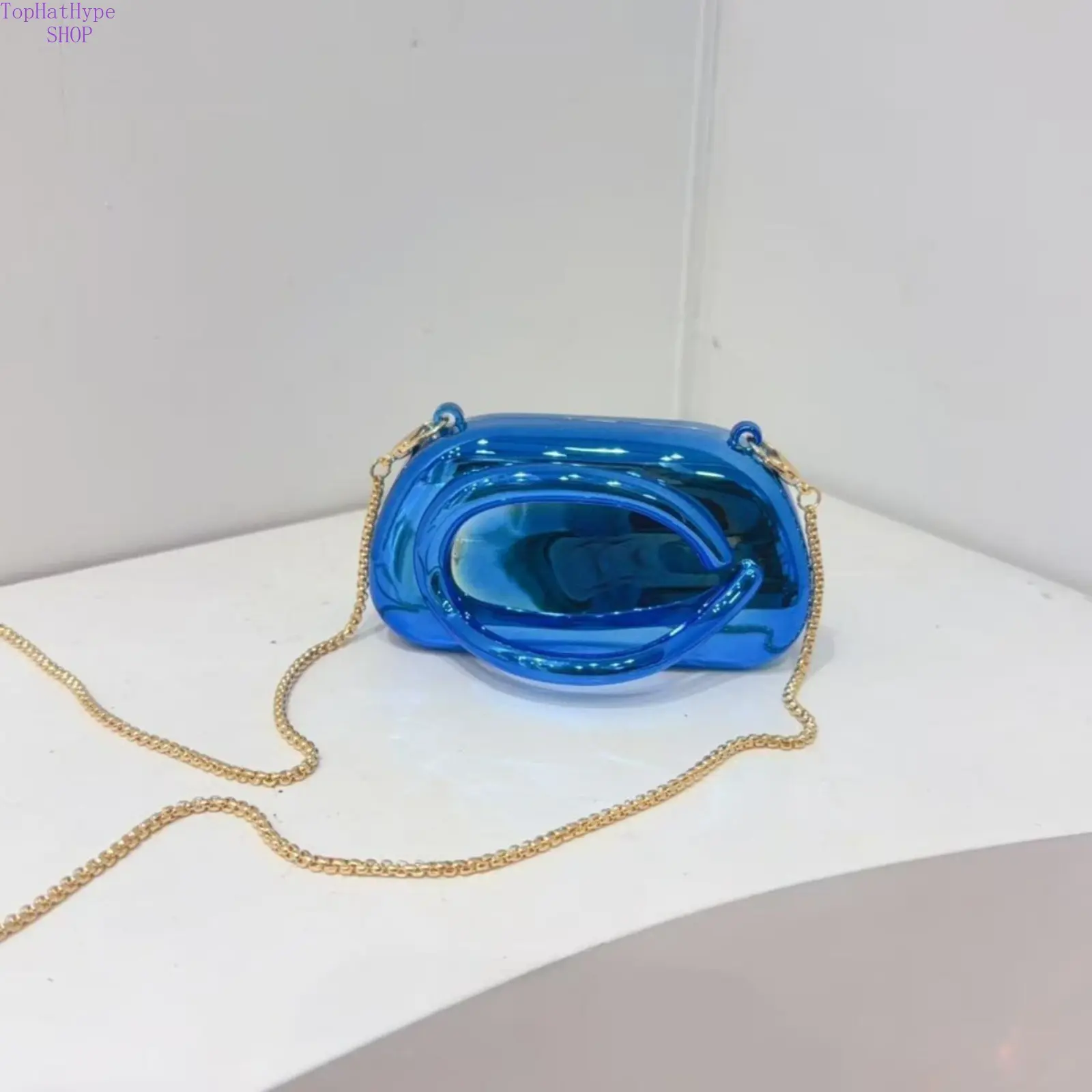 Girls' Mini Crossbody Bag, Cute Glitter Acrylic Evening Clutch Purse with Strap for Party & Wedding, Acrylic Body, Glitter Finish, Chain Strap, Party Wear