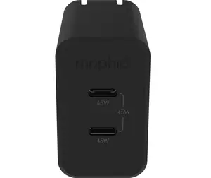 Mophie Speedport 47 USB-C GaN Charger - 47W, 2-Port Fast Charger for iPhone, MacBook Pro/Air, iPad Pro, Samsung Galaxy, Google Pixel - Black