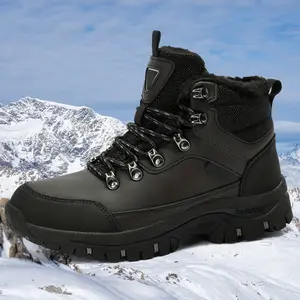 Mens Snow Boots Water Resistant Hiking Boots for Men Non-slip Winter Outdoor Warm Comfort Camping Backpacking Shoe