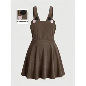 Women's Casual Cute Embroidered Corduroy Dress Women's Casual Cute Embroidered Corduroy Dress