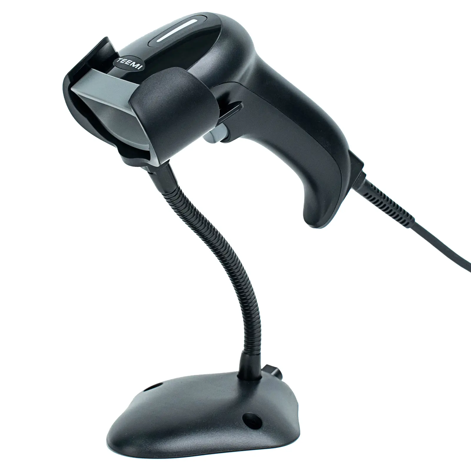 TEEMI TMSL-77 Barcode Scanner with Stand USB Wired Inventory 1D 2D QR Code Scanners with Virtual COM Port Handsfree Scan Gun for Warehouse Library Supermarket