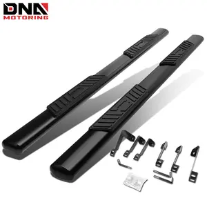 Compatible with 99-14 Silverado/Sierra Ext Cab 5"Black Oval Side Step Nerf Bar Running Board