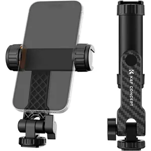 K&F CONCEPT Phone Tripod Mount, Universal Smartphone Adapter with 2 Cold Shoe Mount, Adjustable Cellphone Holder for Horizontal and Vertical Shooting, Compatible with iPhone/Samsung and All Phones