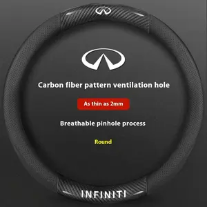 Infiniti Q50 Q60S Q70 QX30 QX50 QX55 QX56 QX60 QX70 QX8 JX35 EX25 FX35 G37 M35 ESQ Car Carbon Fiber Leather Steering Wheel Cover