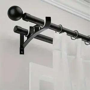Curtain Rod Holder, 2 Counts Metal Base Curtain Rod Holder, Durable Curtain Rod Holder, Window Hardware Accessories