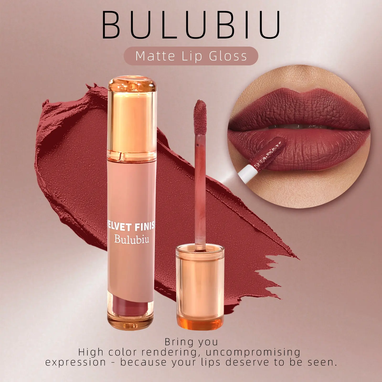 6-Color Liquid Matte Lip Glaze Stick - Makeup Cosmetic, 24-Hour Long-Wearing, Non-Staining, Smooth-Gliding, All Skin Types 24-Hour Wear Lipstick & Lip Gloss
