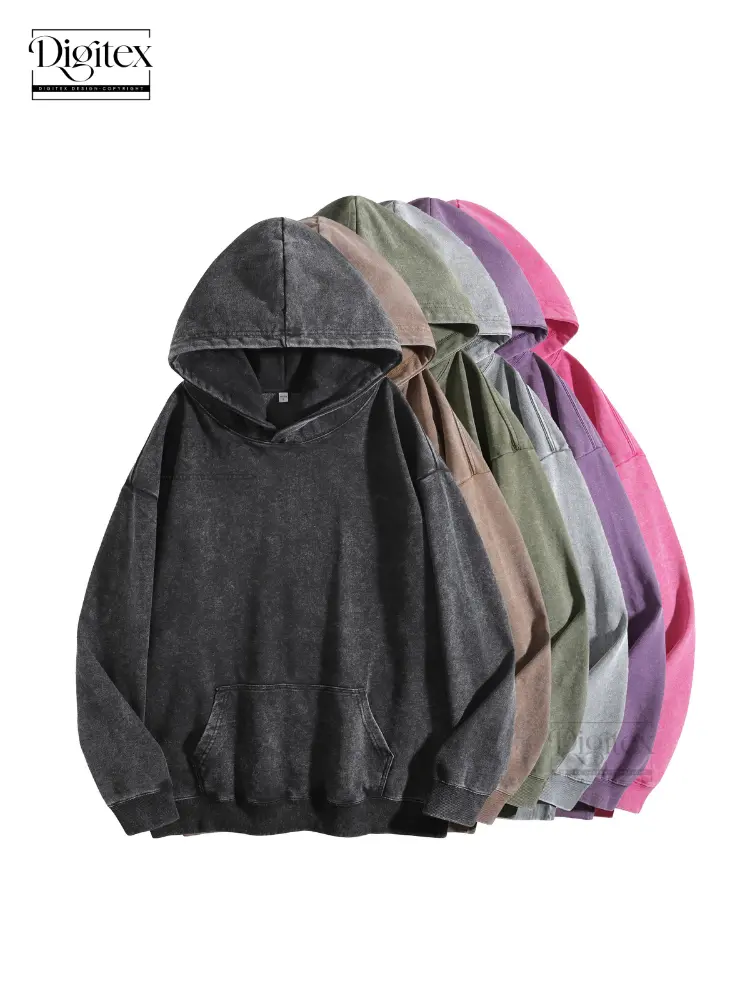 Digitex Women's Oversized Acid Wash Hoodie Minimalist Design Loose Fit with Kangaroo Pocket & Ribbed Cuffs for Fall Winter Fashion Casual Sweatshirts, Clothes For Women, Clothing, Plussize, Women's Clothing