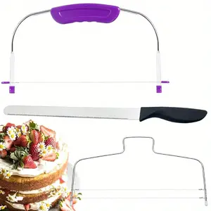 3PCS Adjustable Cake Cutter Slicer Leveler, Height Premium Food Grade Stainless Steel Double Wires Cake Cutter Slicer Adjustable Cake Leveler for Leveling and Molding