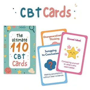 55 Mindfulness Cards Set with 110 Cbt Techniques, Ultimate Mental Health Tool Kit, Manage Anxiety Stress Negative Emotions Self-Healing, Daily Stress Relief, Stress Relief, Cbt Principles, Mindfulness Practices