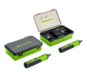 Greenworks Set of 2 4V Screwdrivers with 26-piece Accessory Kits