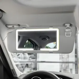 Car Sun Visor Makeup Mirror with Light, LED Touch Screen Adjustable Brightness Auto Interior Makeup HD Mirror, Rechargeable Vanity Mirror, Car Decorations, Men Gifts, Car Accessories, Gifts for Girlfriend, Digital Rearview Mirrors