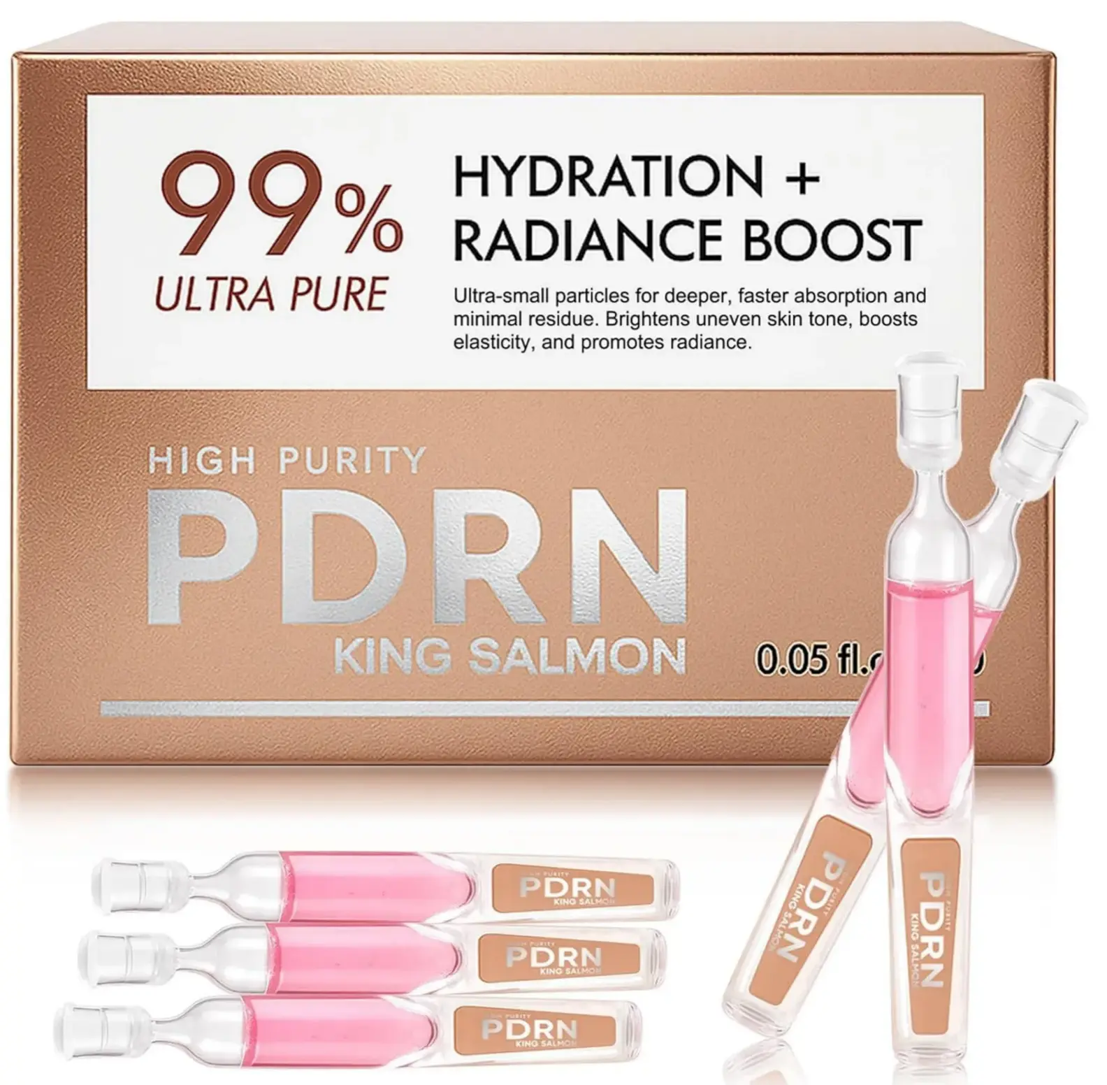Deep Repair PDRN Essence Plump Firm & Brighten Dull Skin 5000ppm Salmon Egg DNA Ampoule 2000ppm Collagen Glutathione Niacinamide