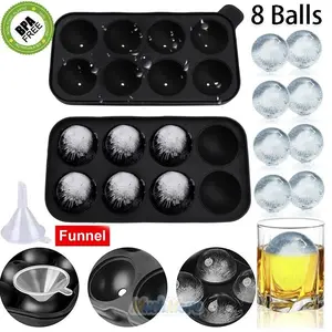 Round Ice Cube Ball Maker Tray Silicone Sphere Mold