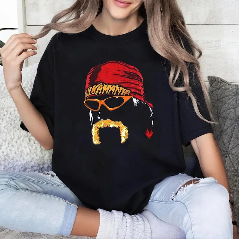Women's Hulkamania Tribute Short-sleeve T-shirt - Soft, Comfortable, Casual Everyday Tee for Wrestling Fans (Hulk Hogan Legend Memorial)