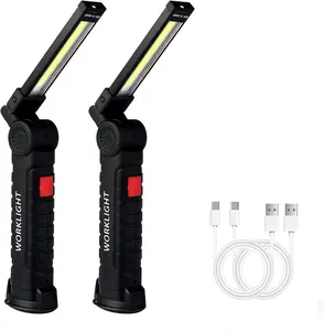 Rechargeable LED Work Light with Magnetic Base and Hanging Hook,5 Modes Rechargeable Flashlights,360°Rotate Mechanic Grill Light for Car Repair