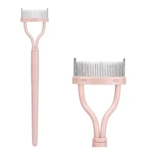 Portable Eyelash Comb, Foldable Semi-Curved Steel Needle Lash Comb for Curl Lashes, Curling Lashes, Professional Beauty Makeup Tool for Women