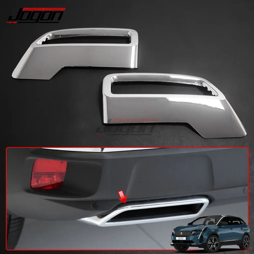 2PCS Chrome Car Rear Exhaust Cover For Peugeot 3008 5008 T87 2017 2018 2019 End Pipe Car Exterior Decoration Trim Accessories