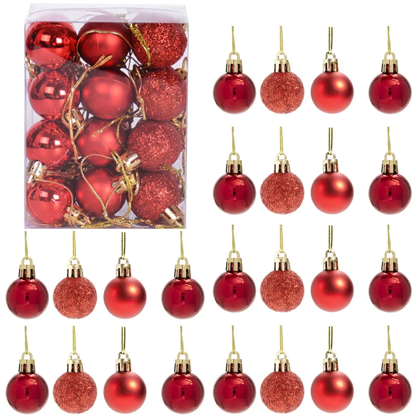 Mini Shatterproof Christmas Balls, 24/72pcs Tree Decorations, 3cm Holiday Ornaments, Perfect for Party Wedding Birthday Halloween