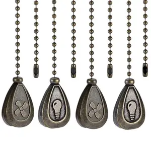 4 Pack Bronzed Ceiling Fan Pull Chain Extension  (2 light and 2 fan)