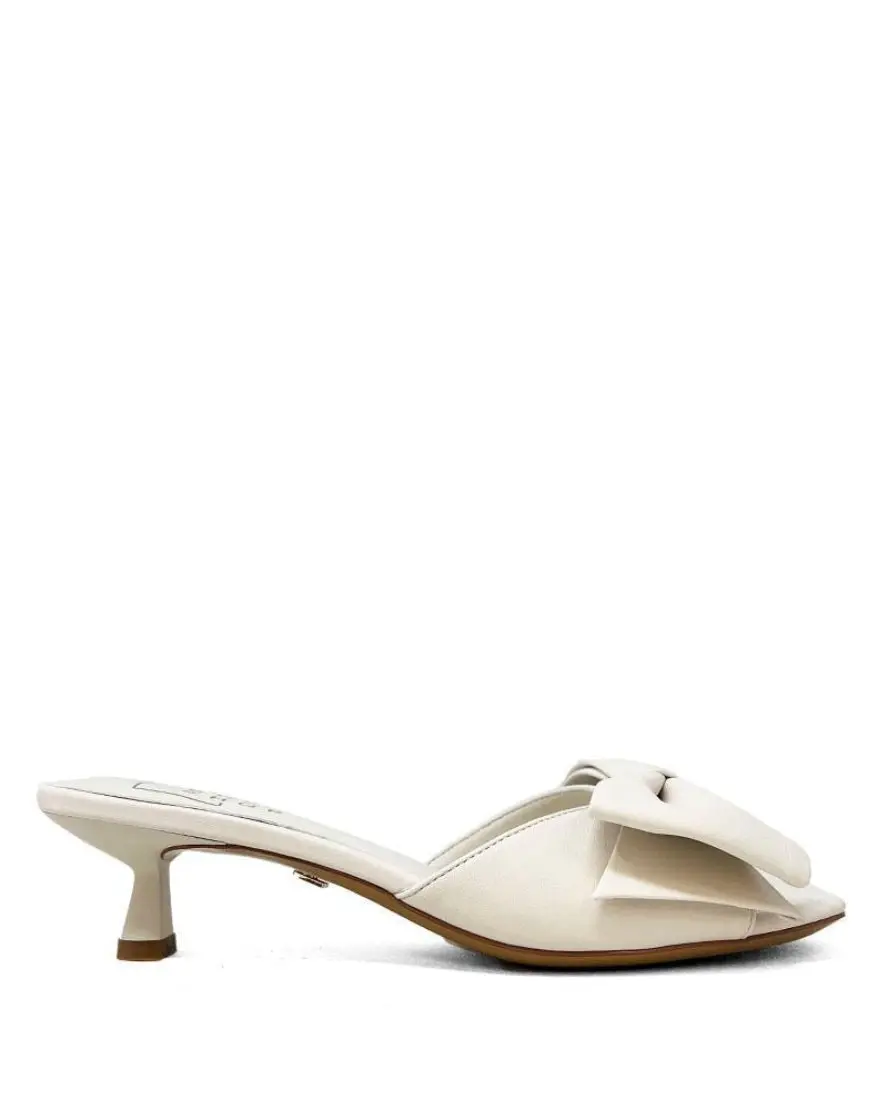 Ella 3D Bow Kitten Heel - Ivory
