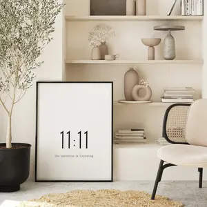 1111 Angel Number Print, 11:11 Art Print, Manifestation Energy Spiritual Poster, Minimalist Home Decor Poster Prints No Framed, Gifts For Friend Lovers, Art Prints, Wall Art Home Decor, Wall Art Prints