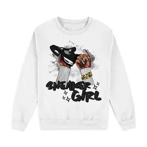 Sneaker Girl Nail Sweatshirt Match 4 Retro Thunder White | Color-Match Design Shirt |Customizable Fit (S-5XL) | Ideal for Matching Your Favorite Sneakers