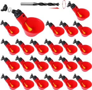 24Pack Chicken Waterer Cups,Poultry Water Cups,Automatic Poultry Waterer for DIY Poultry Quail Duck Chicken Bird Drinker