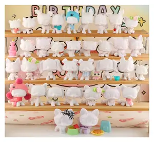 2Pcs Blank White Mold Mini Pets Figurines for Artists – Unpainted Custom Model Kit for LPS Style Crafting (Collie, Cat, Fox, Bat,Kitten,Sitting Cat,Husky,Ferret,Wolf and more))