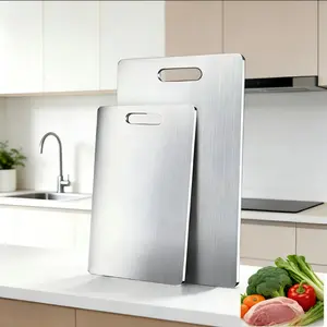 Kitchen | Stainless Steel Double Sided Chopping Board,1 Count Cutting Board, Kitchen ChoppingBoard for Meat & Vegetable, KitchenAccessories