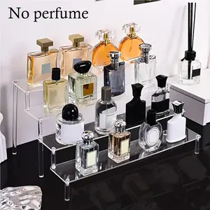 Acrylic Transparent Staircase Display Stand, Cosmetic Organizer, Perfume Storage Rack, Desktop Shelf, Party Dessert Holder, Decorative