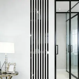 10 pieces of black acrylic mirror wall stickers | 4x50cm self-adhesive waistline decorative strip, easy to install without holes, suitable for living rooms, bedrooms, ceiling frames, TV background walls, seamless decoration Modern Touch