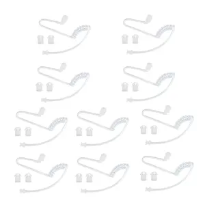 10Pcs Acoustic Coil Tube Replacement for Walkie Talkie Headset with 20 Replaceable Earbuds, Earbud Replacement Kit, Compatible with Motorola, Baofeng, Kenwood, Retevis and Other 2-Way Radios for Security, Police and Law Enforcement Use