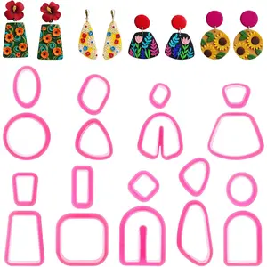 18 Pcs 18 Shapes Mini Polymer Clay Cutters for Jewelry Earrings Making, Earring Cutter for DIY Polymer Clay Christmas Jewelry Making