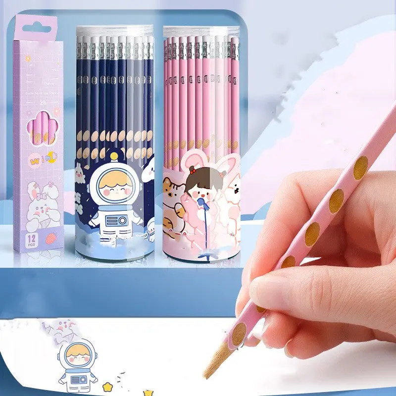 Hole-Grip Pencils for Primary School Students, Grip Correction Office Stationery Writing Tool