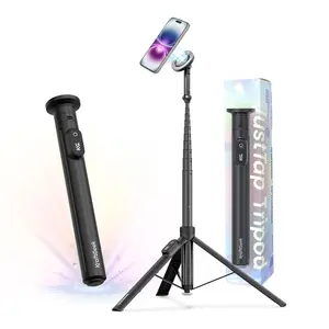 KraftGeek JustTap Magnetic 66" Selfie Stick Tripod for iPhone 17 & Pixel 10, Automatic Tap-to-open Phone Tripod Stand, Compatible with MagSafe, Fits iPhone 12-17 Series, MagSafe Case & Other Phones with Metal Ring