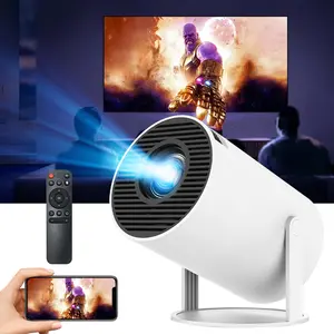 Portable Projector 4K 1080P Support WiFi and Bluetooth, Mini Smart Projector Auto Horizontal Correction, 180°Rotatable Outdoor Movie Projector Compatible with Phone, Outdoor Movie Projector, Compatible with TV Stick/Windows/iOS/Android/HDMI/USB