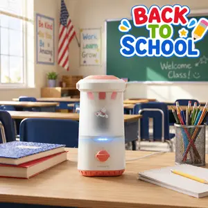 JUPITEARTH back to school shopping Smart Hands-Free Electric Pencil Sharpener, Rechargeable Study Tool, 5 Tip Settings Auto-Sharpen, 6.9-11mm Pencil Compatibility, Spaceship Design, Transparent Bin, Kid-Safe for Classroom & Home Office summerwins