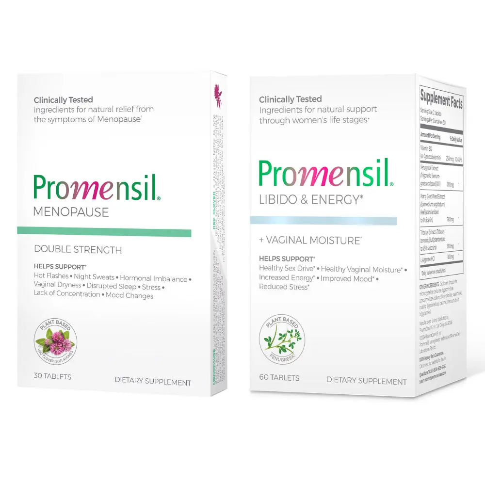 Promensil Menopause & Libido Bundle Double Strength Menopause Tablets for Hormonal Support & Libido Energy Tablets for Healthy Sex Drive - Healthcare