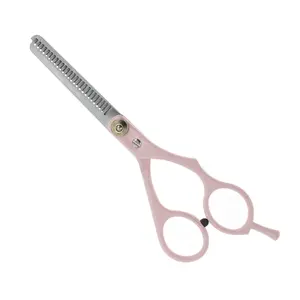 VOCOSTE Tooth Shears Hair Cutting Scissors 1 Pc Pink, Silver Tone