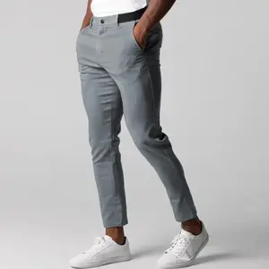Elastic Waist High Stretch Slim Fit Business Casual Pants For Men - SHESHOW