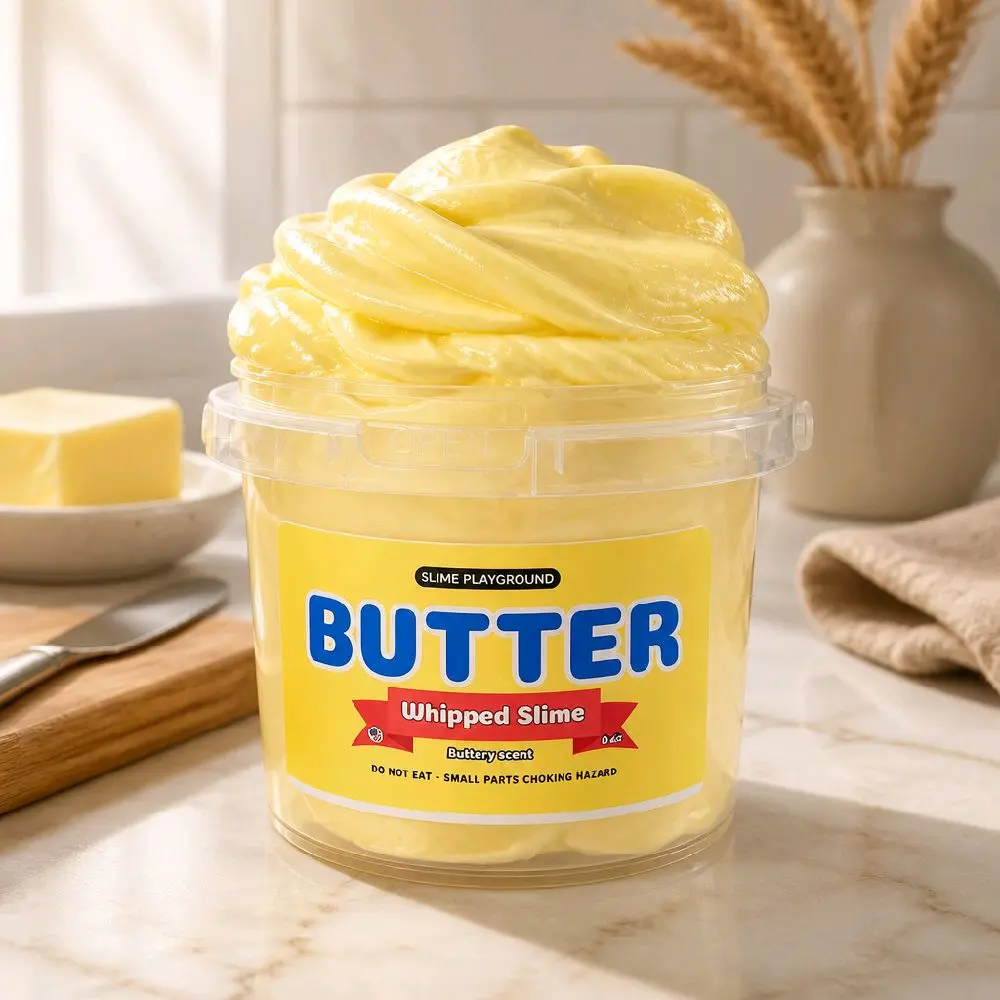 Whipped Butter Slime - 16 oz Bucket + Surprise Squishy- Sensory - Fluffy -ASMR