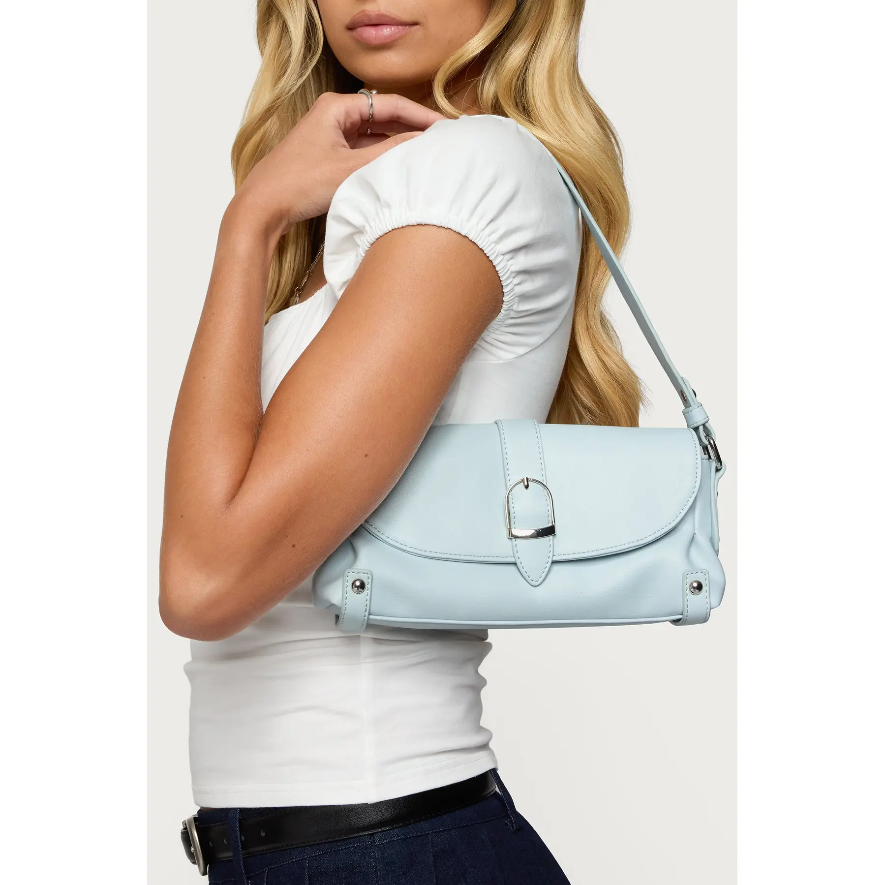 Flirty Faux Leather Shoulder Bag