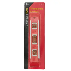 WorldWide Sales Online Tool Essentials 9" Aluminum Frame Torpedo Level in Red or Black