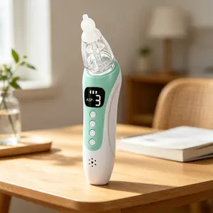 Electric Baby Nasal Aspirator with 3 Food-Grade Silicone Tips, 3-Speed Suction, Safe Nose Cleaner for Newborns, Toddlers & Kids