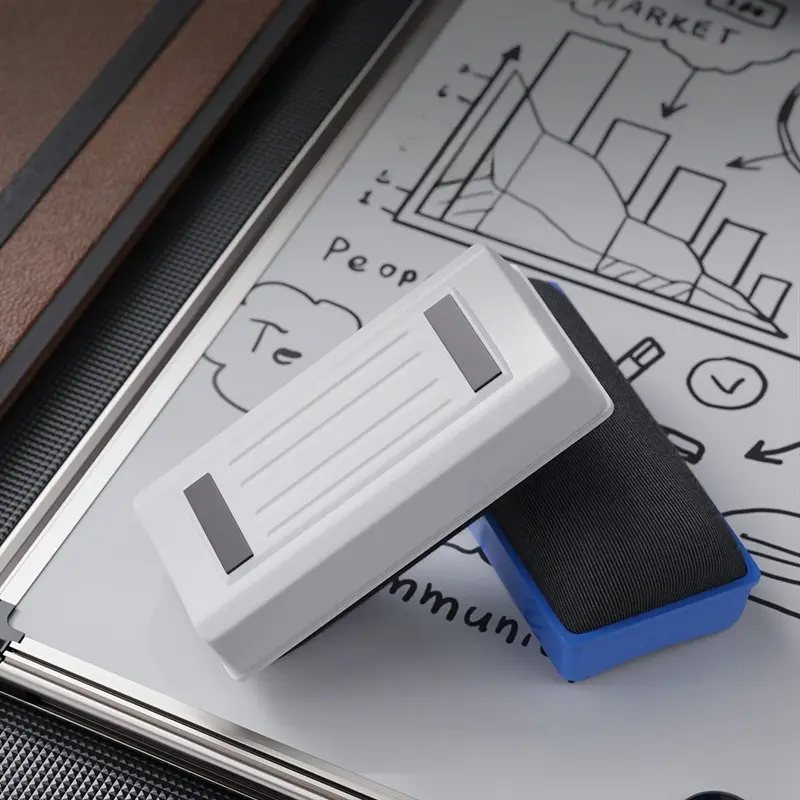 Premium Magnetic Whiteboard Erasers, Rectangular Design, Strong Magnet for Easy Cleaning, Ideal for Classroom & Office Use